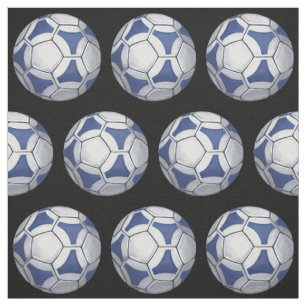 Tecido Teste padrão azul e branco da bola de futebol