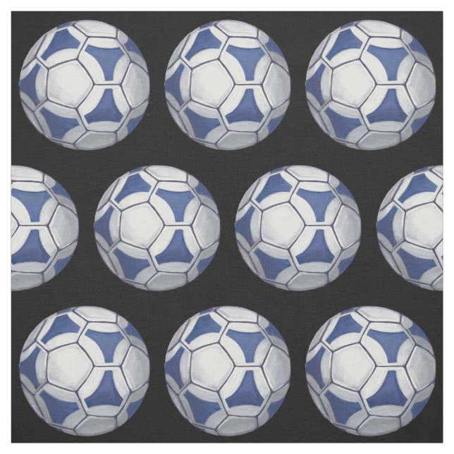 Tecido Teste padrão azul e branco da bola de futebol (Modelo)
