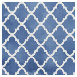 Tecido Teste padrão azul escuro elegante de Quatrefoil d