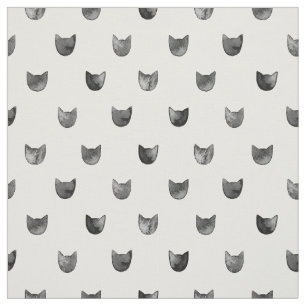 Tecido Teste padrão bonito chique preto e branco do gato