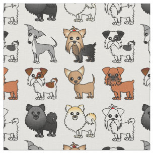 Tecido Teste padrão bonito da raça do cão de brinquedo