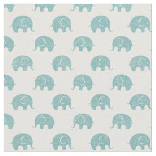 Tecido Teste padrão bonito do elefante da cerceta