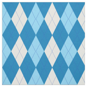 Tecido Teste padrão branco da cerceta Skyblue Argyle