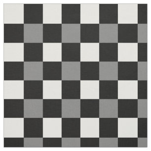 Tecido Teste padrão branco preto da xadrez do guingão