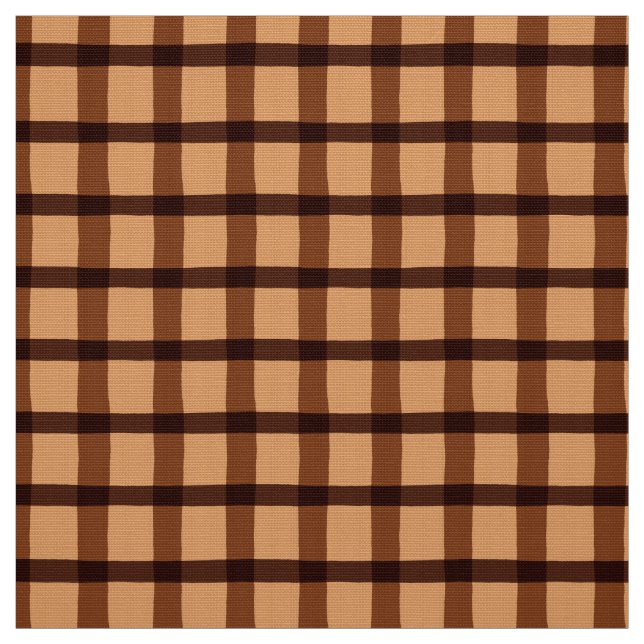 Tecido Teste padrão castanho chocolate da xadrez (Modelo)