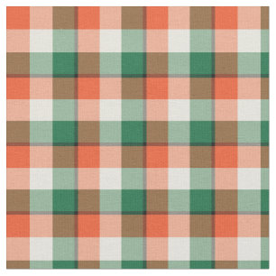 Tecido Teste padrão Checkered alaranjado e verde do Dia