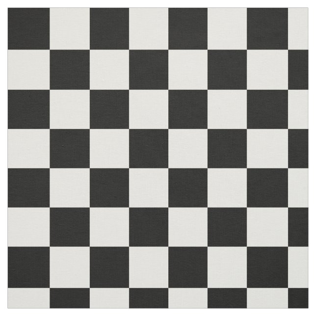 Tecido Teste padrão Checkered branco preto (Modelo)