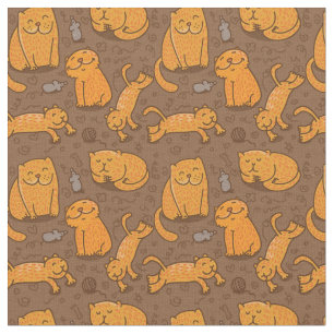 Tecido Teste padrão com gatos