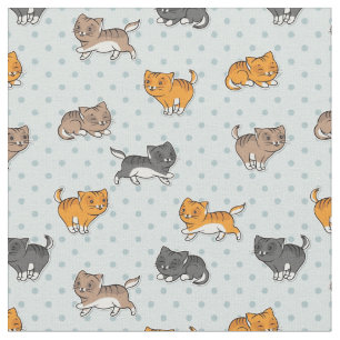 Tecido teste padrão com gatos engraçados
