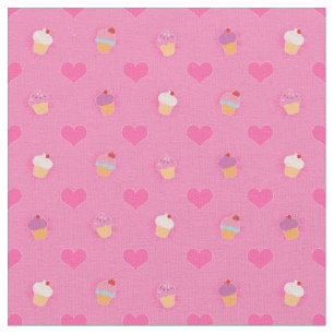 Tecido Teste padrão cor-de-rosa do cupcake