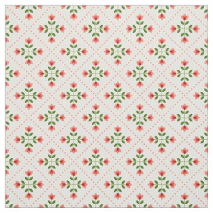 Tecido Teste padrão cor-de-rosa & verde floral da arte