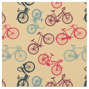 Tecido Teste padrão da bicicleta do vintage
