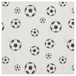Tecido Teste padrão da bola de futebol preto e branco