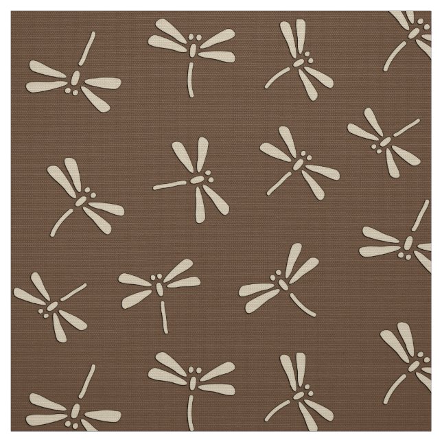 Tecido Teste padrão da libélula, creme e Taupe japoneses (Modelo)