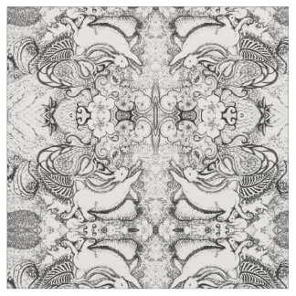 Tecido Teste padrão da mandala do coelho