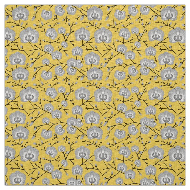 Tecido teste padrão da mostarda da orquídea (Modelo)