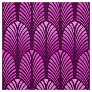 Tecido Teste padrão da pena do art deco, roxo Amethyst