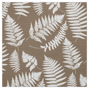 Tecido Teste padrão da samambaia da floresta, Taupe Tan