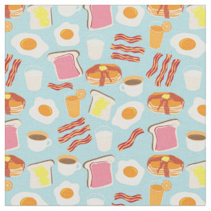 Tecido Teste padrão das ilustrações da comida de peque