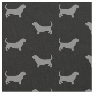 Tecido Teste padrão das silhuetas de Basset Hound