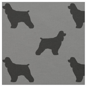 Tecido Teste padrão das silhuetas de cocker spaniel