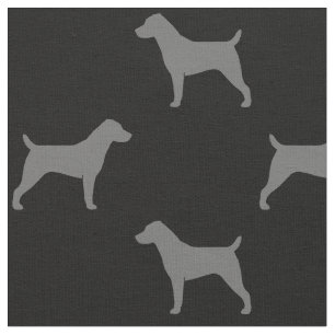 Tecido Teste padrão das silhuetas de Jack Russell Terrie