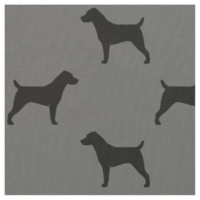 Tecido Teste padrão das silhuetas de Jack Russell Terrier (Detalhe)
