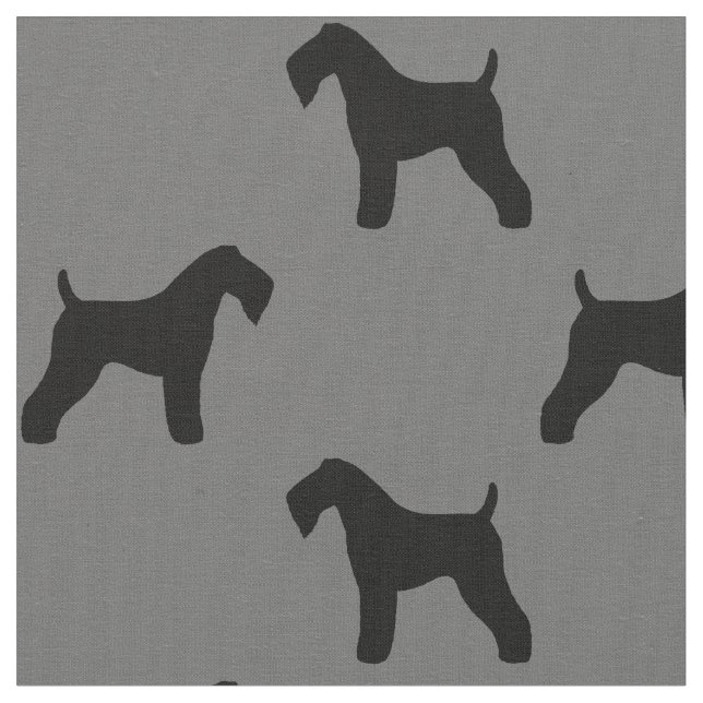 Tecido Teste padrão das silhuetas de Terrier de azul de (Detalhe)