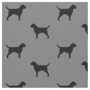 Tecido Teste padrão das silhuetas de Terrier de beira