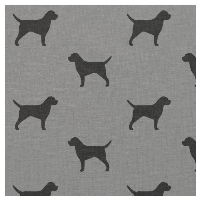 Tecido Teste padrão das silhuetas de Terrier de beira (Detalhe)