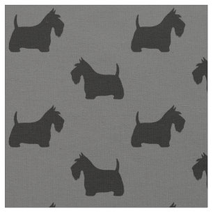 Tecido Teste padrão das silhuetas de Terrier do Scottish