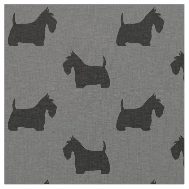 Tecido Teste padrão das silhuetas de Terrier do Scottish (Detalhe)