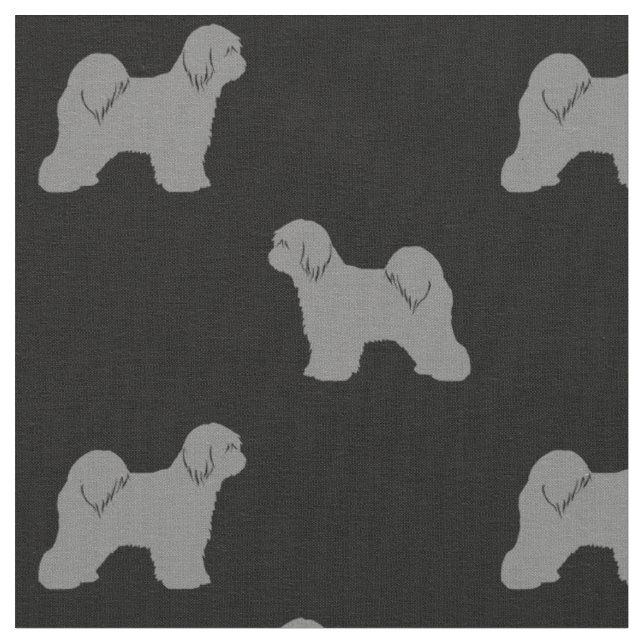 Tecido Teste padrão das silhuetas de Terrier tibetano (Detalhe)