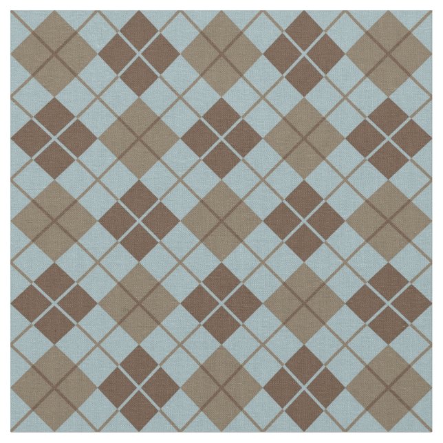 Tecido Teste padrão de Argyle no azul e no Taupe (Detalhe)