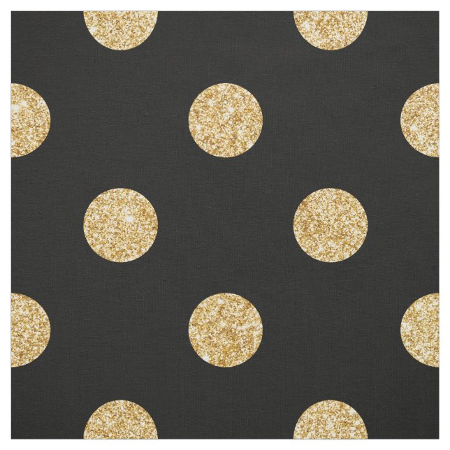 Tecido Teste padrão de bolinhas preto e Dourado elegante (Modelo)