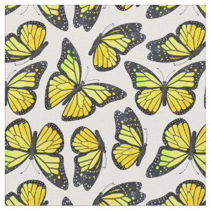 Tecido Teste padrão de borboleta amarelo do monarca