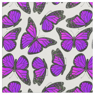 Tecido Teste padrão de borboleta roxo do monarca
