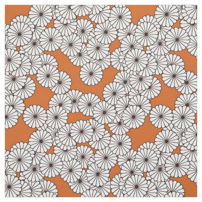 Tecido Teste padrão de flor do art deco - creme na (Modelo)