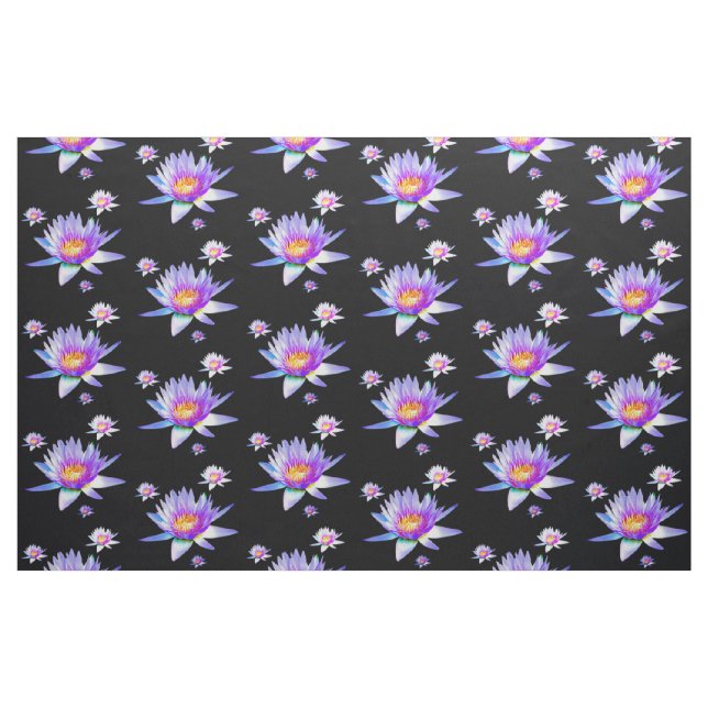 Tecido Teste padrão de flor roxo de Lotus (Jarda)