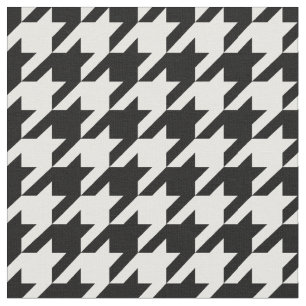 Tecido Teste padrão de Houndstooth preto e branco
