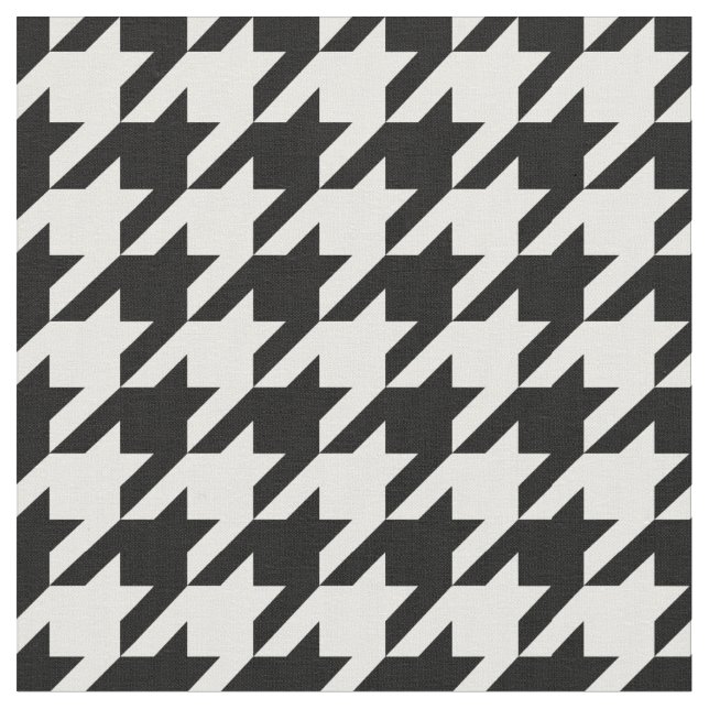 Tecido Teste padrão de Houndstooth preto e branco (Detalhe)