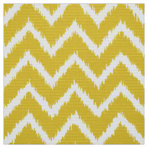 Tecido Teste padrão de Ikat Chevron - amarelo e branco d