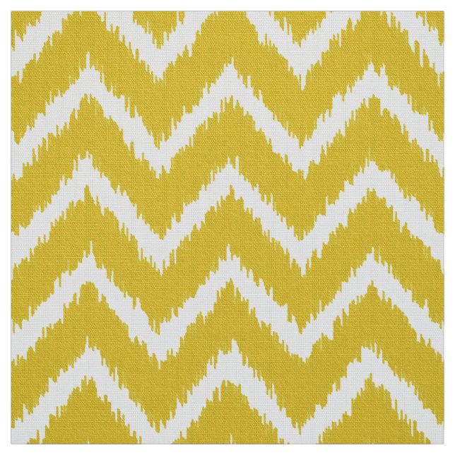 Tecido Teste padrão de Ikat Chevron - amarelo e branco da (Modelo)
