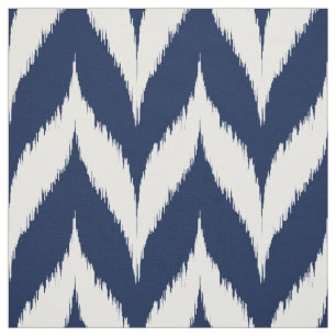 Tecido Teste padrão de Ikat Chevron do marinho