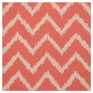 Tecido Teste padrão de Ikat Chevron - laranja e pêssego
