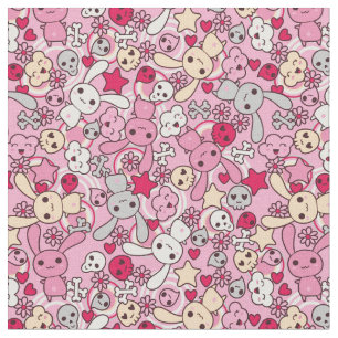 Tecido Teste padrão de Kawaii