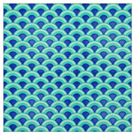 Tecido Teste padrão de onda do art deco - turquesa e
