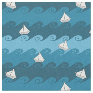 Tecido Teste padrão de papel dos barcos