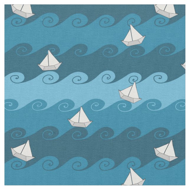 Tecido Teste padrão de papel dos barcos (Detalhe)