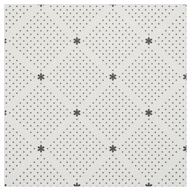 Tecido Teste padrão de pontos pequeno branco preto (Modelo)
